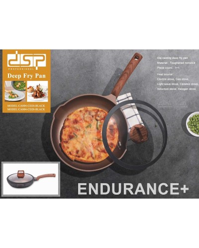Αντικολλητικό τηγάνι με καπάκι - 2.7L - CA004-CD24-Black - DSP - 569426