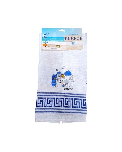 Πετσέτα ποτηρόπανο Souvenir με κέντημα - Σετ 12pcs - Greece - 416303
