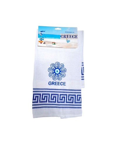 Πετσέτα ποτηρόπανο Souvenir με κέντημα - Σετ 12pcs - Greece - 416280