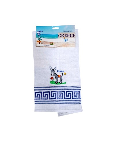 Πετσέτα ποτηρόπανο Souvenir με κέντημα - Σετ 12pcs - Greece - 416273