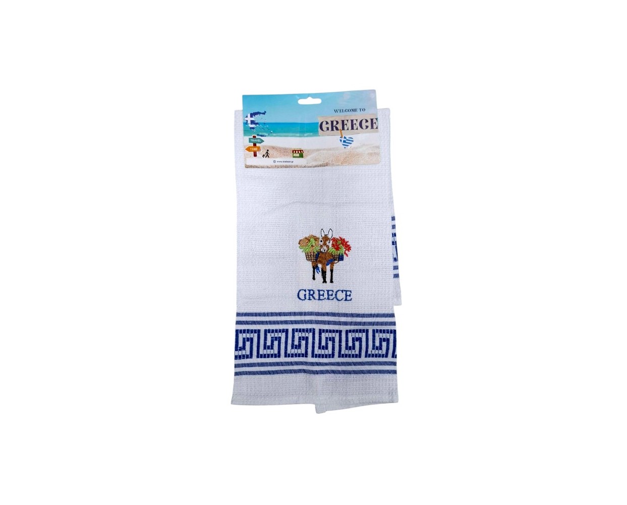 Πετσέτα ποτηρόπανο Souvenir με κέντημα - Σετ 12pcs - Greece - 416266