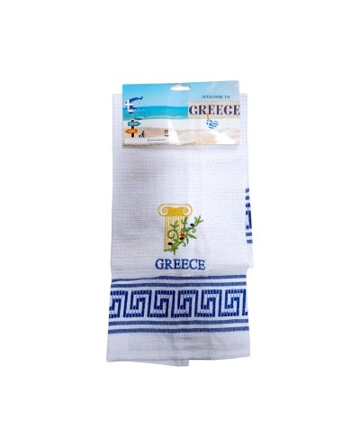 Πετσέτα ποτηρόπανο Souvenir με κέντημα - Σετ 12pcs - Greece - 416259