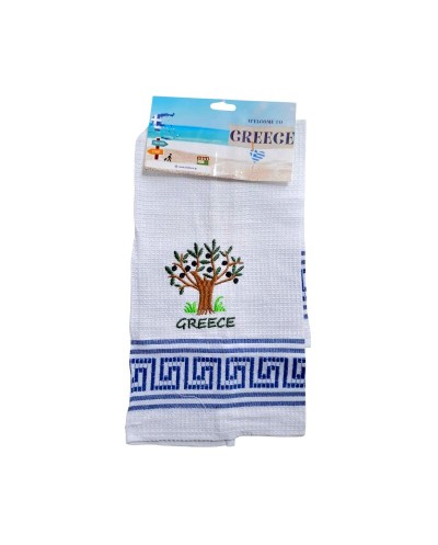 Πετσέτα ποτηρόπανο Souvenir με κέντημα - Σετ 12pcs - Greece - 416235
