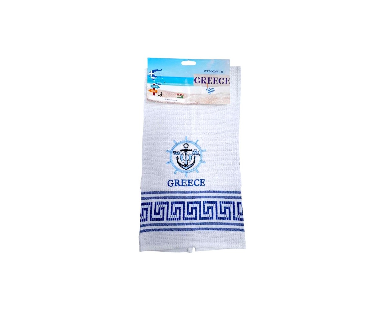 Πετσέτα ποτηρόπανο Souvenir με κέντημα - Σετ 12pcs - Greece - 416228