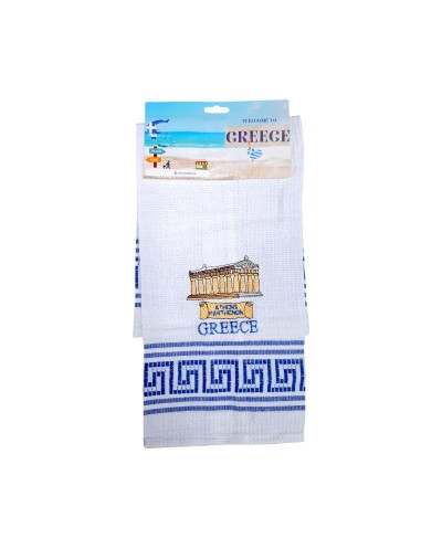 Πετσέτα ποτηρόπανο Souvenir με κέντημα - Σετ 12pcs - Athens/Greece - 416204