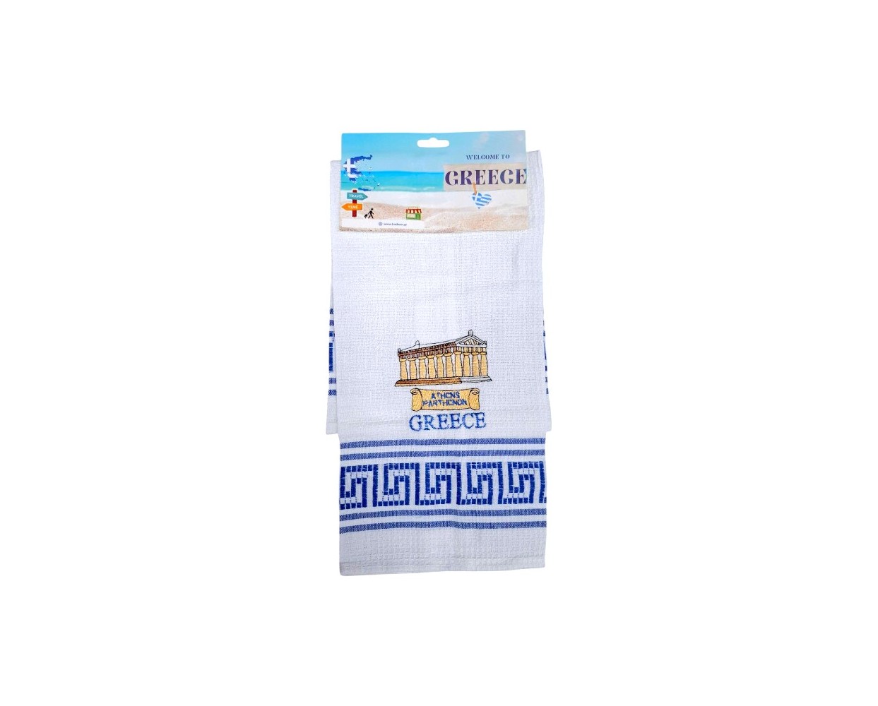 Πετσέτα ποτηρόπανο Souvenir με κέντημα - Σετ 12pcs - Athens/Greece - 416204