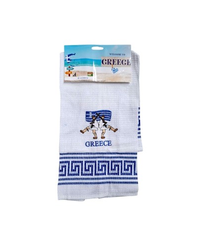 Πετσέτα ποτηρόπανο Souvenir με κέντημα - Σετ 12pcs - Greece - 416198