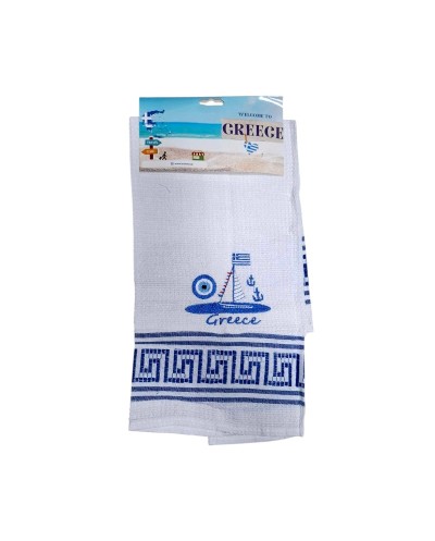 Πετσέτα ποτηρόπανο Souvenir με κέντημα - Σετ 12pcs - Greece - 416150