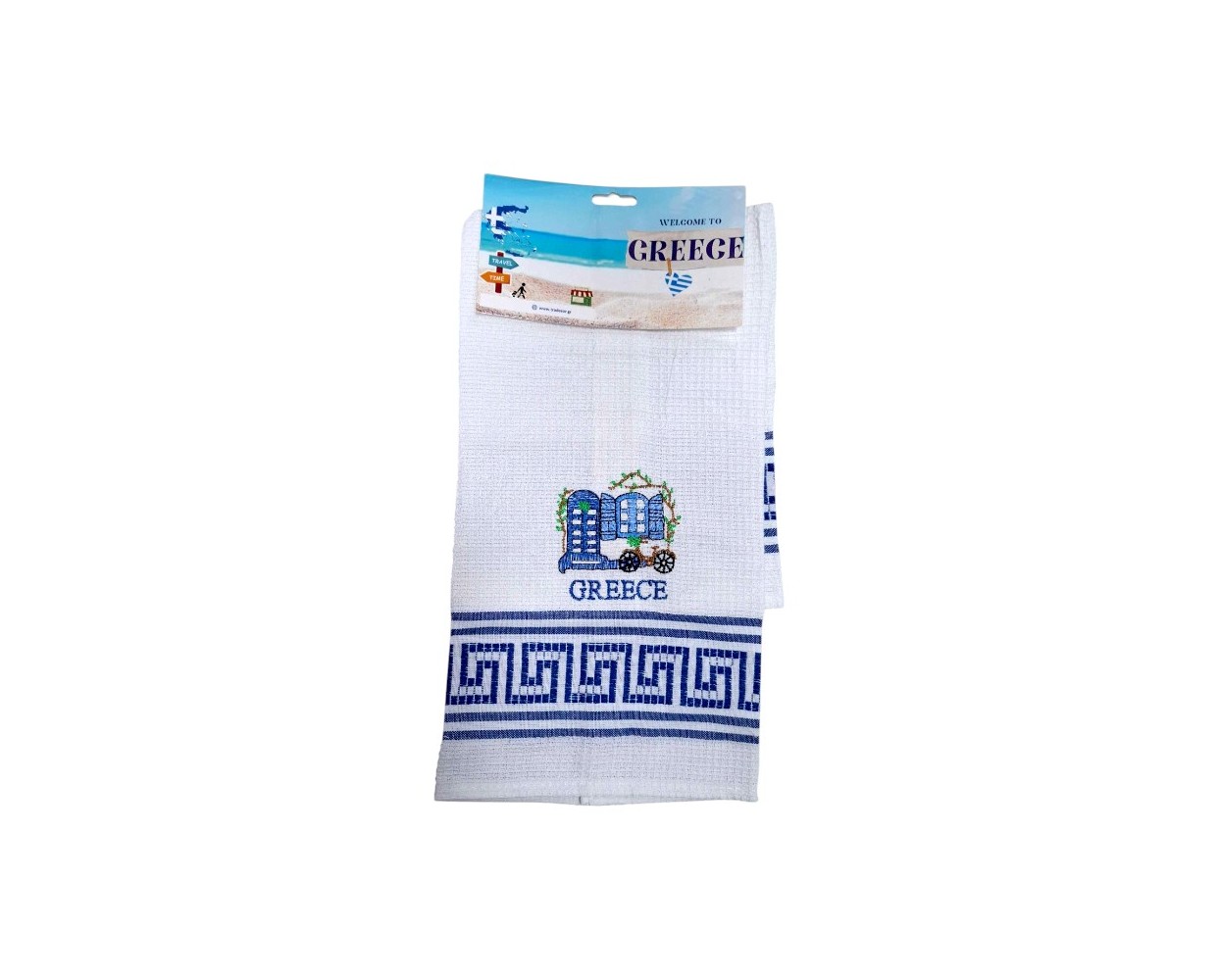 Πετσέτα ποτηρόπανο Souvenir με κέντημα - Σετ 12pcs - Greece - 416136