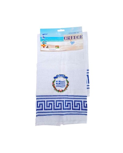 Πετσέτα ποτηρόπανο Souvenir με κέντημα - Σετ 12pcs - Greece - 416082