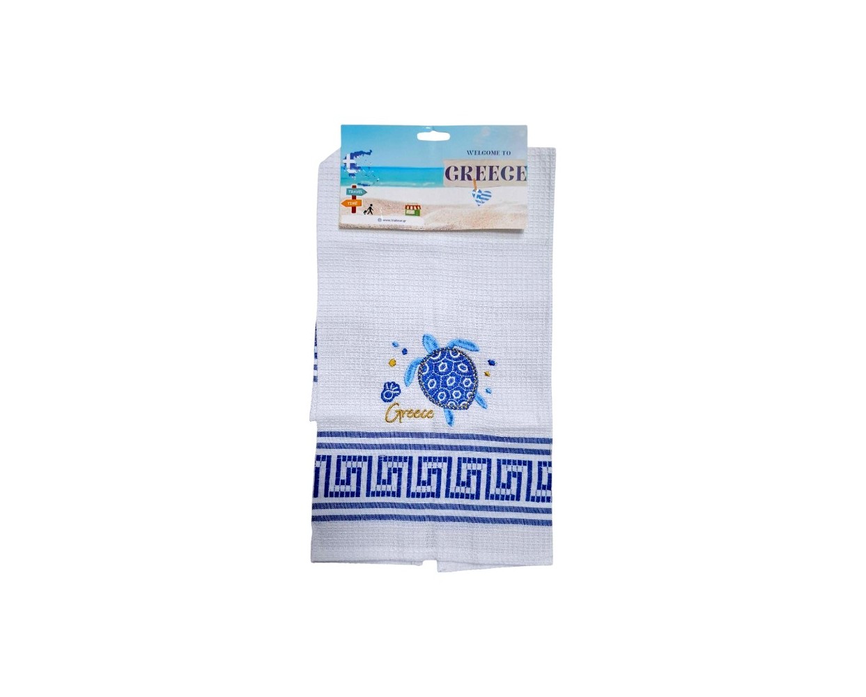 Πετσέτα ποτηρόπανο Souvenir με κέντημα - Σετ 12pcs - Greece - 416075