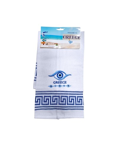 Πετσέτα ποτηρόπανο Souvenir με κέντημα - Σετ 12pcs - Greece - 416068