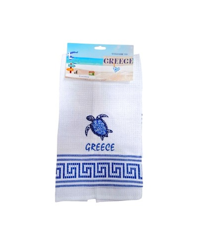 Πετσέτα ποτηρόπανο Souvenir με κέντημα - Σετ 12pcs - Greece - 416044