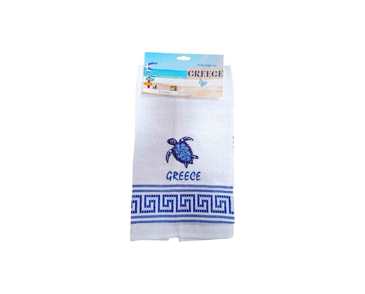 Πετσέτα ποτηρόπανο Souvenir με κέντημα - Σετ 12pcs - Greece - 416044