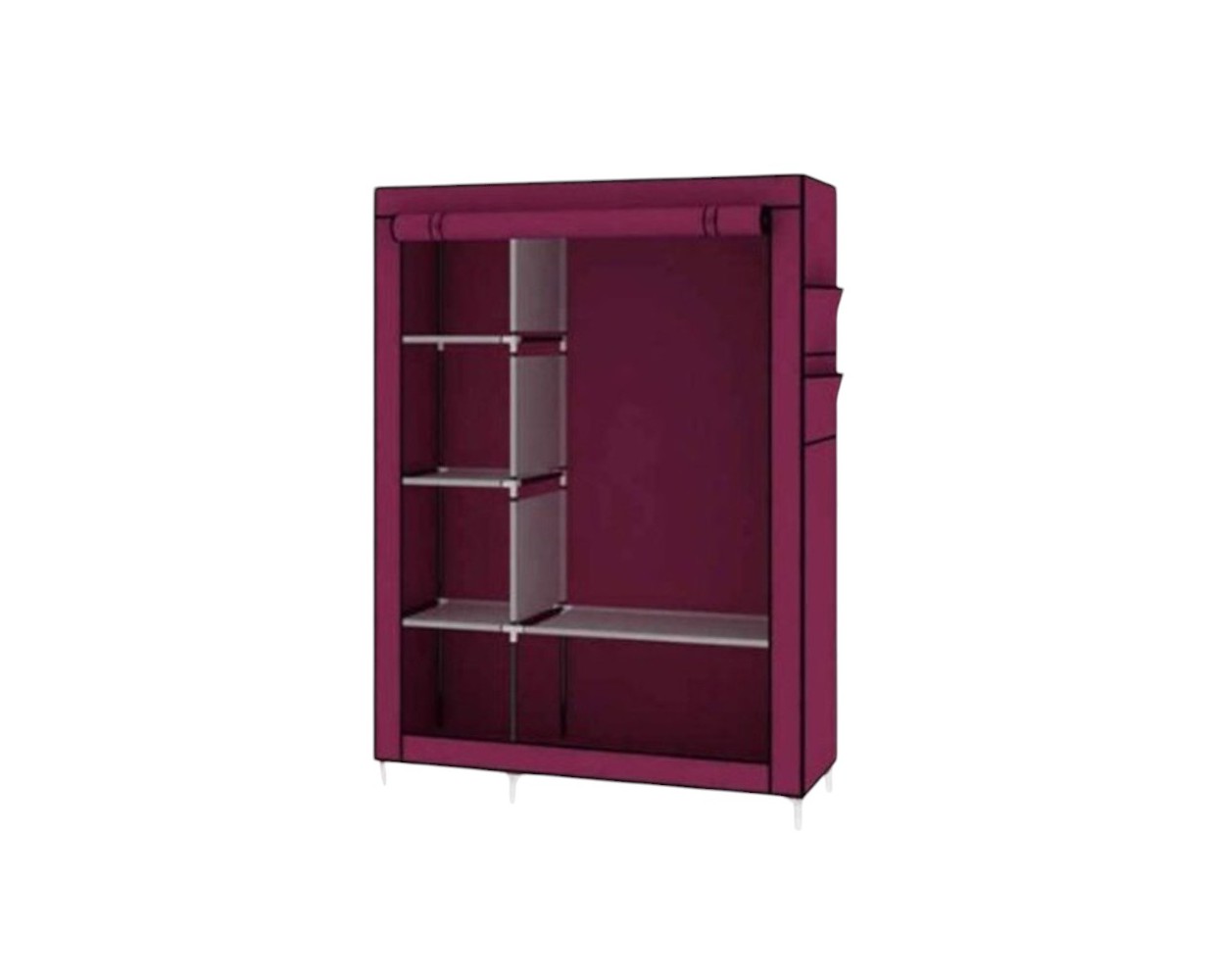 Υφασμάτινη ντουλάπα ρούχων με ράφια - FR105NT - 521704 - Red Υφασμάτινη ντουλάπα ρούχων με ράφια - FR105NT - 521704 - Red